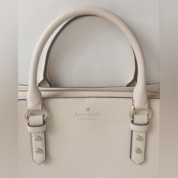 SOLD Kate Spade Mulberry Street Lise Pebbled Leather Crossbody Satchel, Cream - Picture 6 of 15